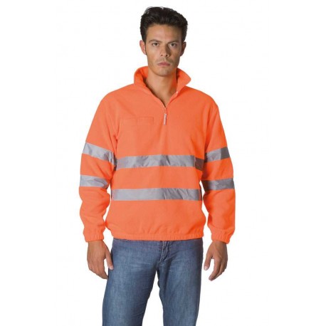 PILE ZIP CORTA COLORE ARANCIO