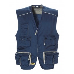 GILET MULTITASCHE COTONE BLU TG L