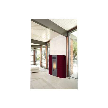 STUFA PELLET KING IDRO SLIM 16 BORDEAUX