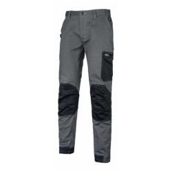 PANTALONE STRETCH GRIGIO/NERO RINF.