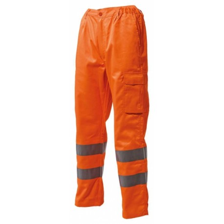 PANTALONE ARANCIO HV C/TASCONE LATERALE ESTIVO