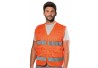 GILET POLIESTERE MULTITASCHE ARANCIO C/BANDE